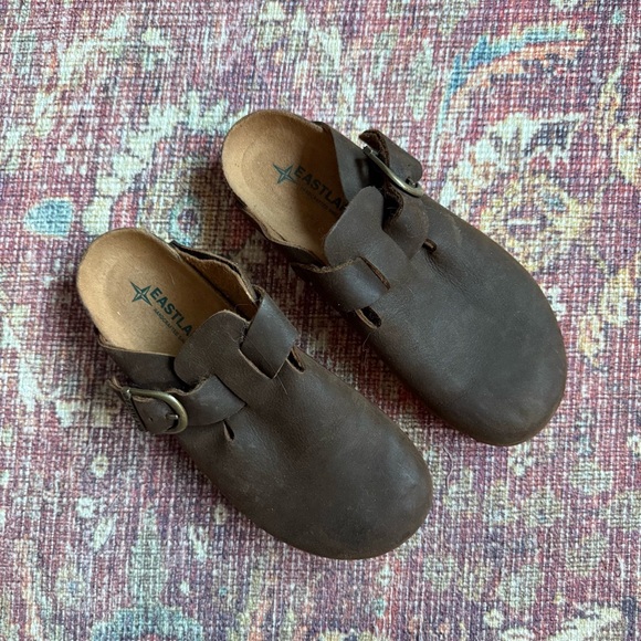 Eastland Dark Brown Leather Slip-On Clog Shoes 6M - Picture 2 of 7
